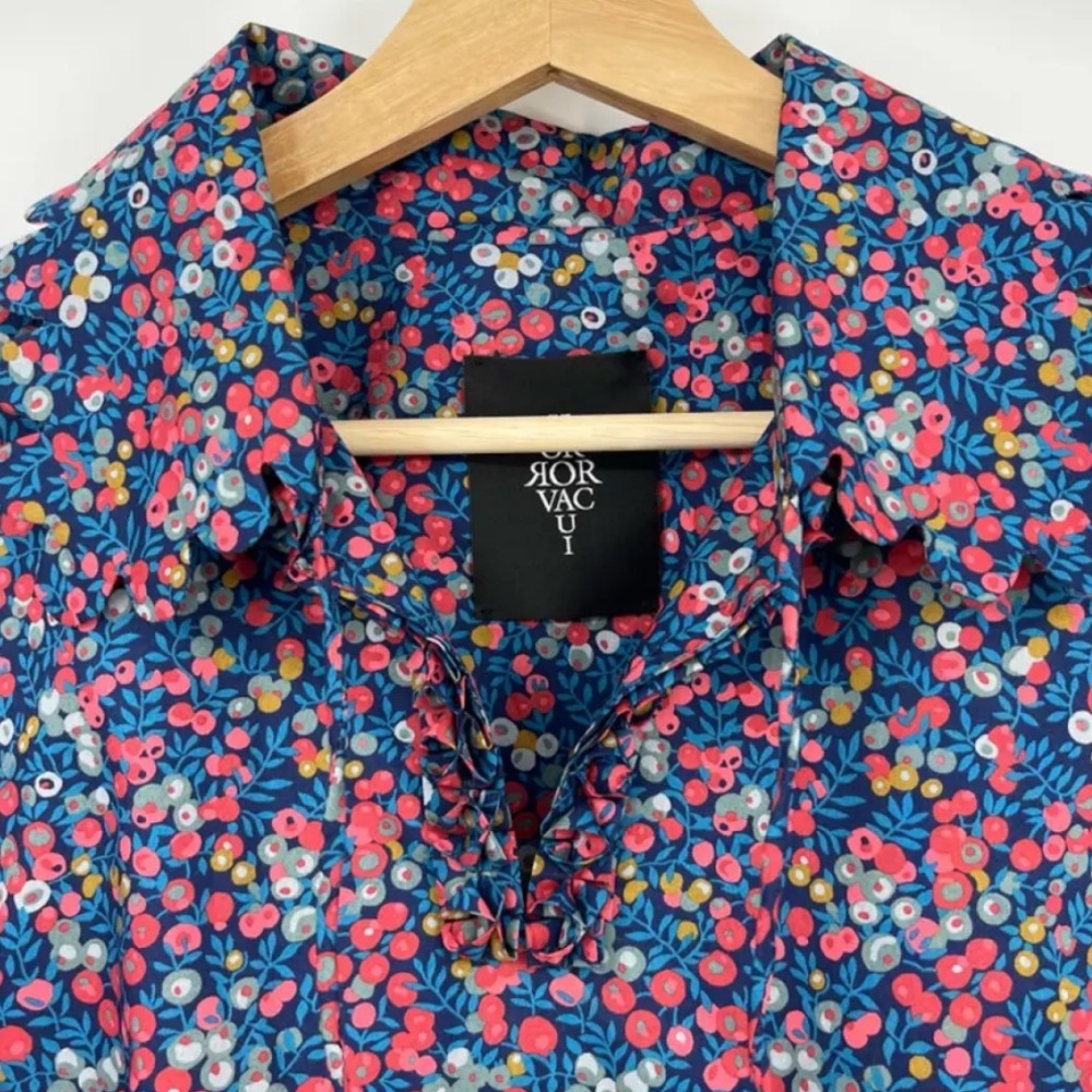 NWT HorrorVacui Liberty Of London Floral Blouse Small S Boho Puff Sleeve Shirt - Picture 3 of 12